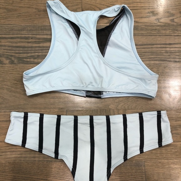 TAVIK Swim Blue and Black Stripped Bikini - Picture 2 of 2